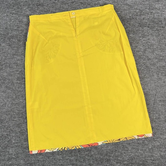 HADU Yellow Floral 70s style skirt size 4 - Picture 5 of 8